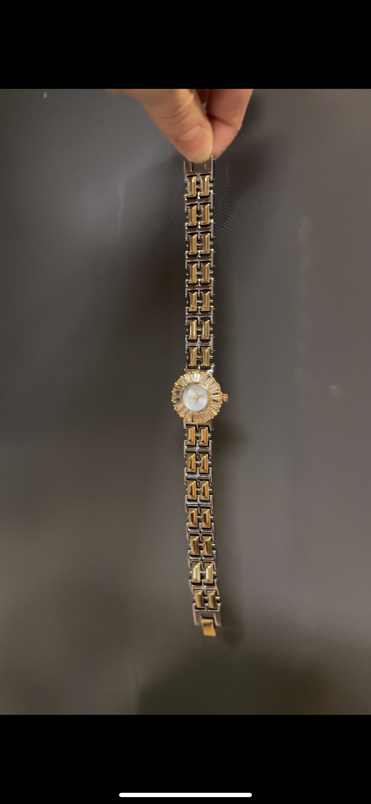 Women's Vintage Gold Watch, Silver and Gold Crystal Gemstone Watch, Unique Watch, Vintage Inspired Watch