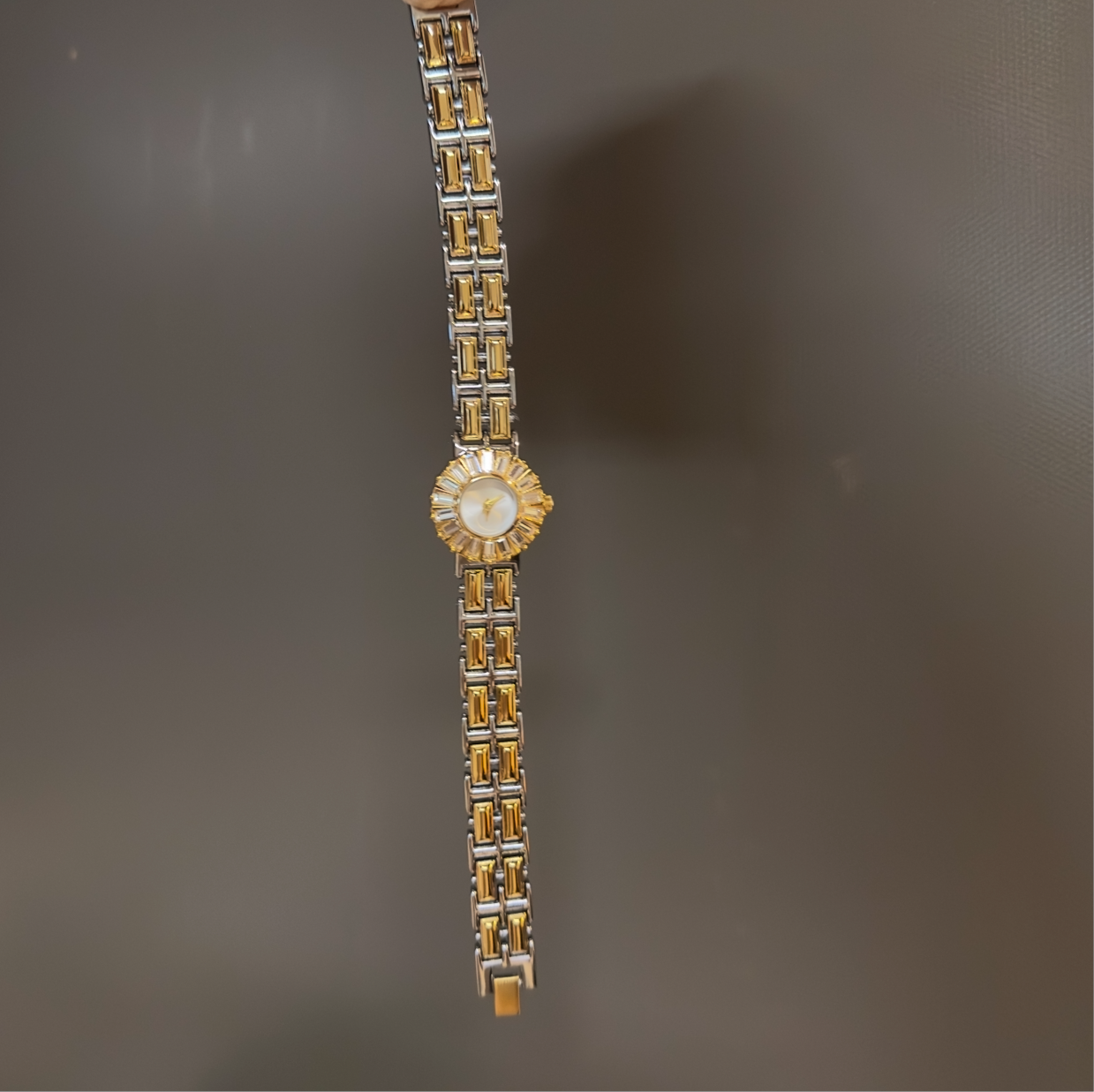 Women's Vintage Gold Watch, Silver and Gold Crystal Gemstone Watch, Unique Watch, Vintage Inspired Watch