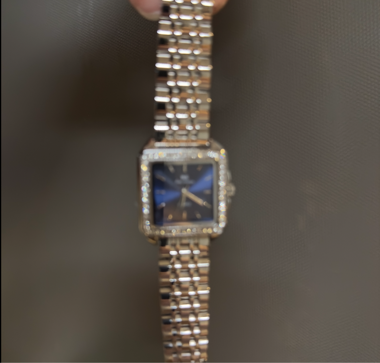 Women's Vintage Silver Watch, Blue Square Face Silver Crystal Gemstone Watch, Unique Watch, Vintage Inspired Watch