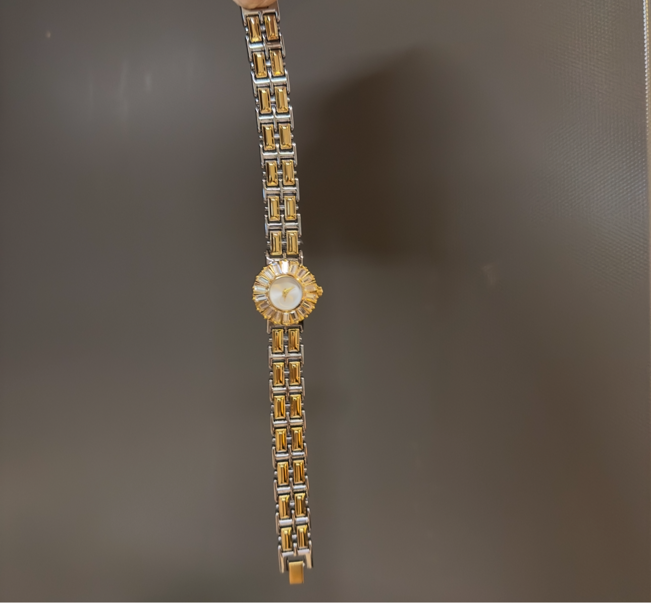 Women's Vintage Gold Watch, Silver and Gold Crystal Gemstone Watch, Unique Watch, Vintage Inspired Watch