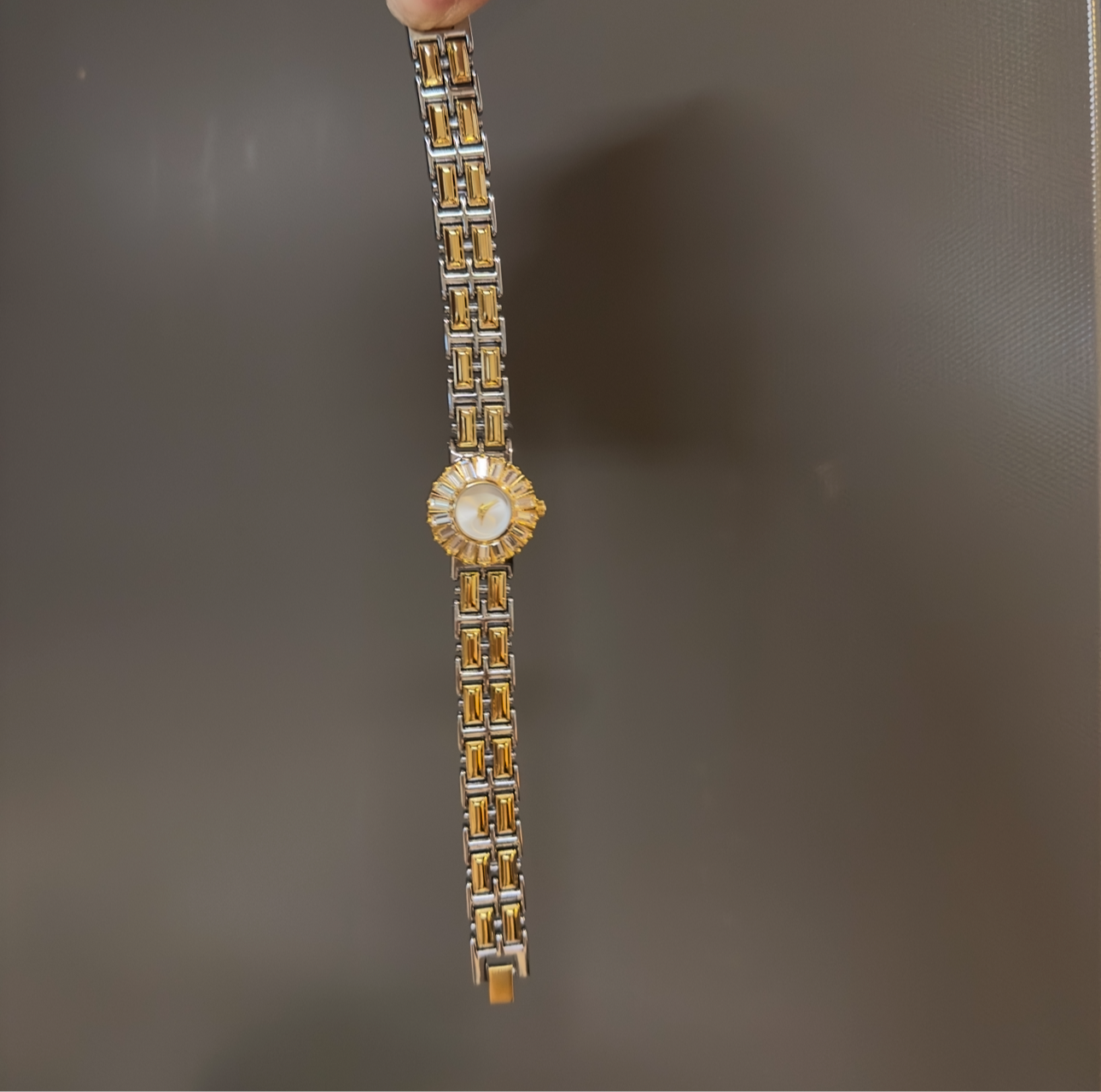 Women's Vintage Gold Watch, Silver and Gold Crystal Gemstone Watch, Unique Watch, Vintage Inspired Watch