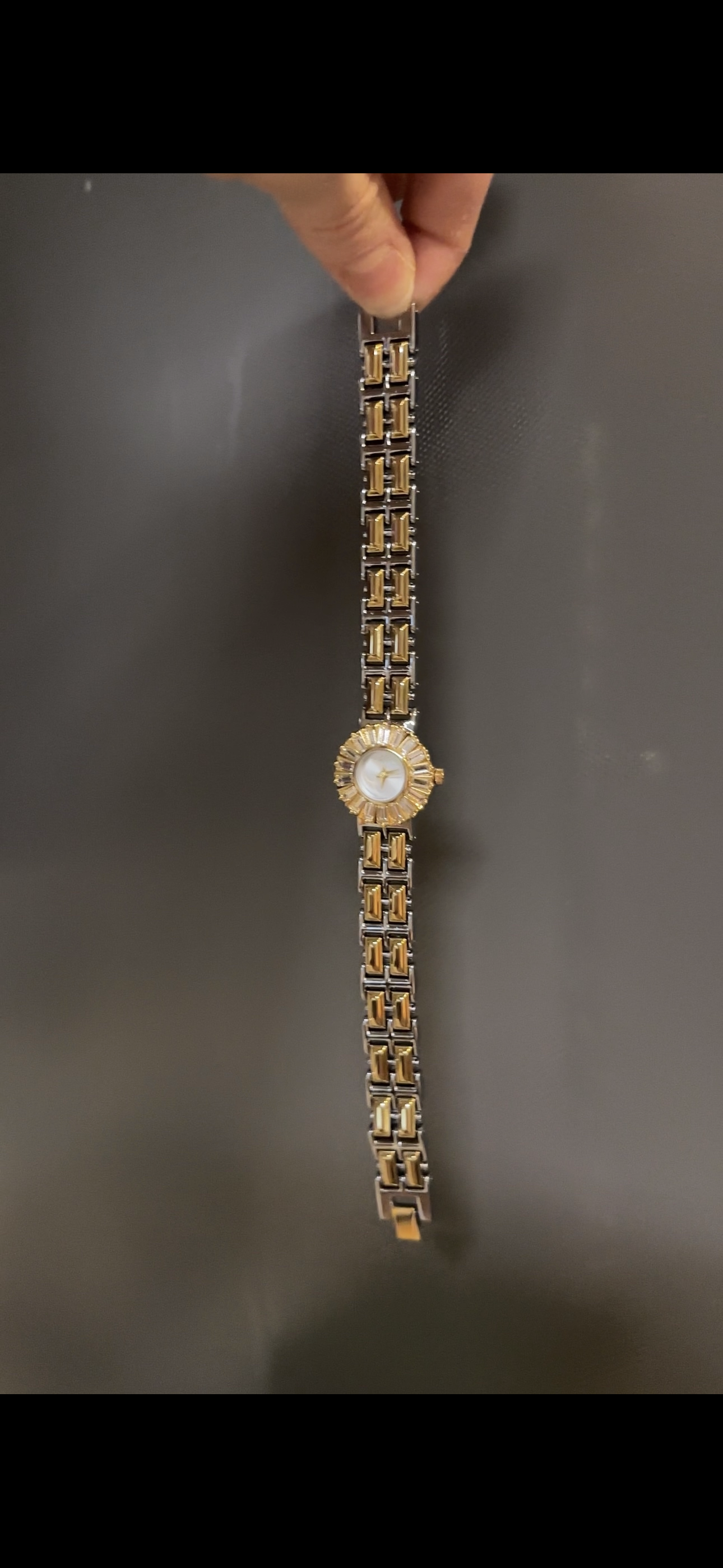 Women's Vintage Gold Watch, Silver and Gold Crystal Gemstone Watch, Unique Watch, Vintage Inspired Watch