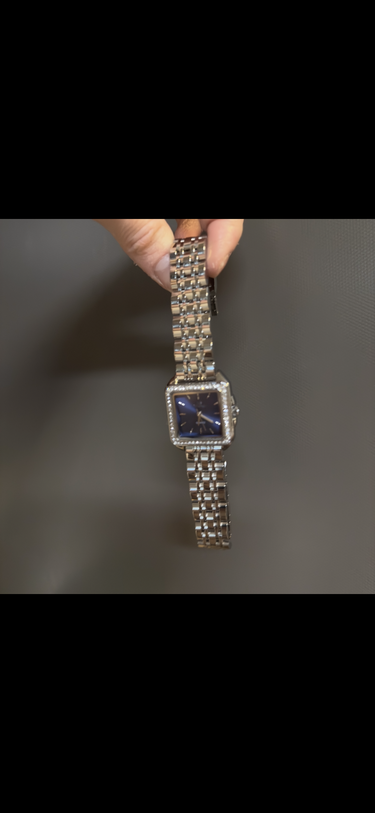 Women's Vintage Silver Watch, Blue Square Face Silver Crystal Gemstone Watch, Unique Watch, Vintage Inspired Watch