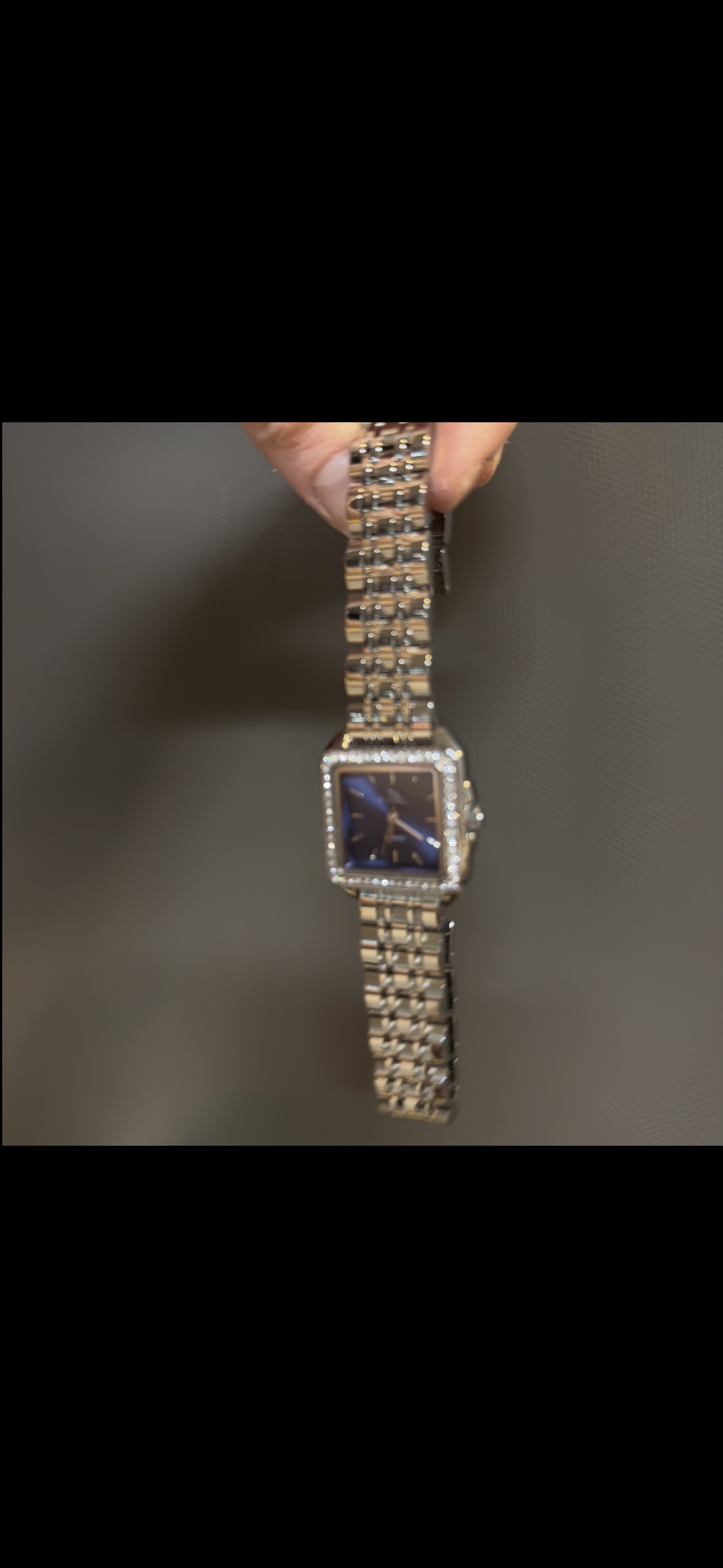 Women's Vintage Silver Watch, Blue Square Face Silver Crystal Gemstone Watch, Unique Watch, Vintage Inspired Watch