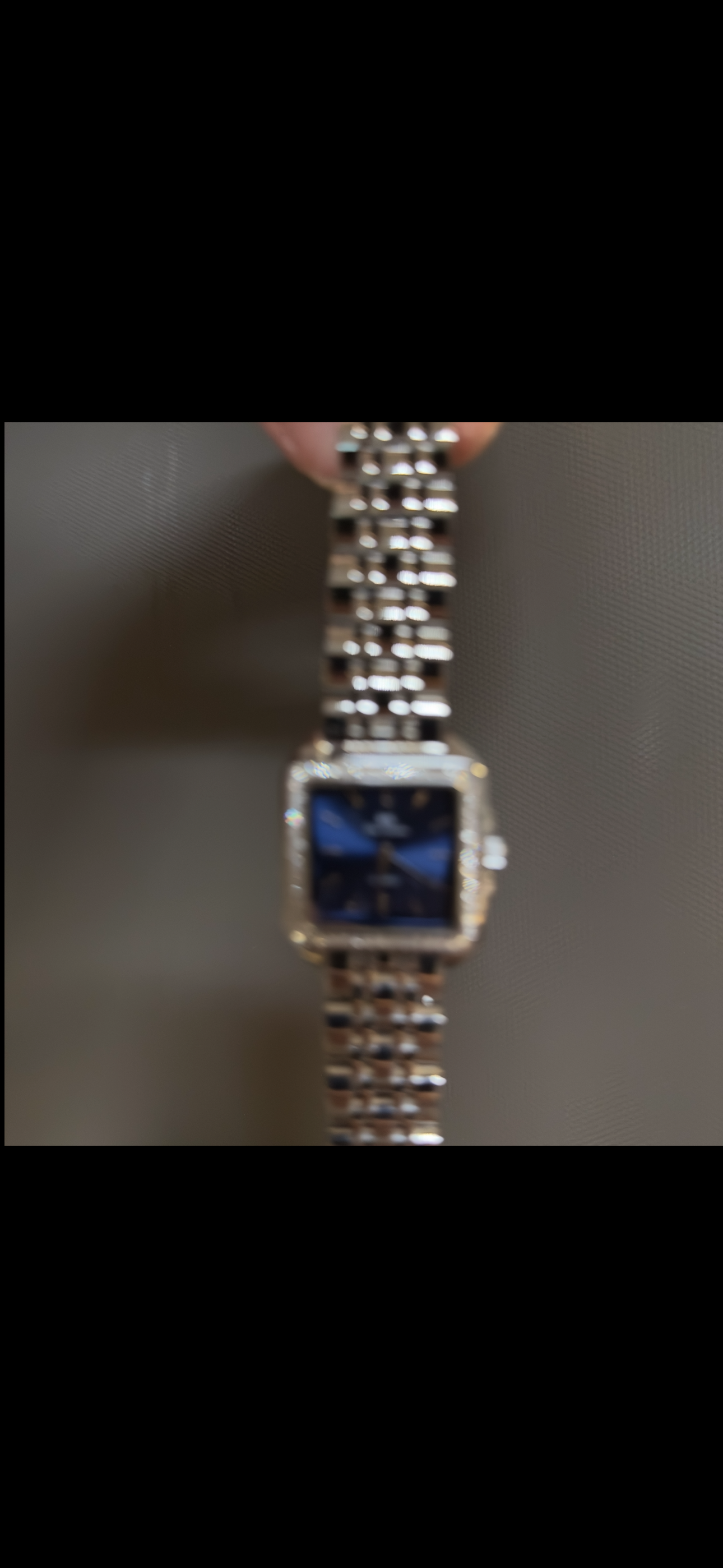 Women's Vintage Silver Watch, Blue Square Face Silver Crystal Gemstone Watch, Unique Watch, Vintage Inspired Watch