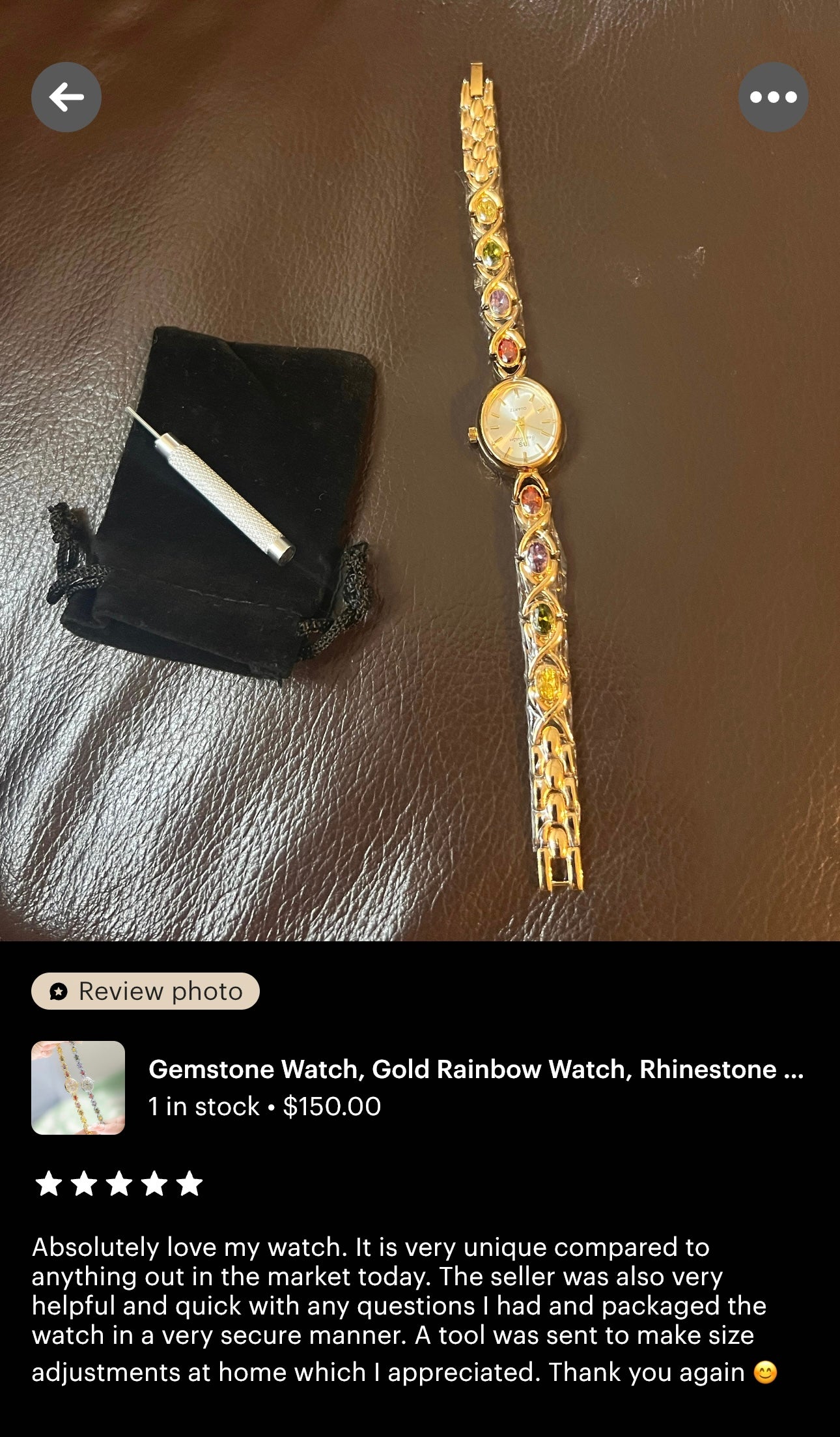 Vintage Gold Watch, Women's Gold Watch, Unique Watch, Rainbow Gemstone Watch, Vintage Inspired Watch, Mother's Day Gift