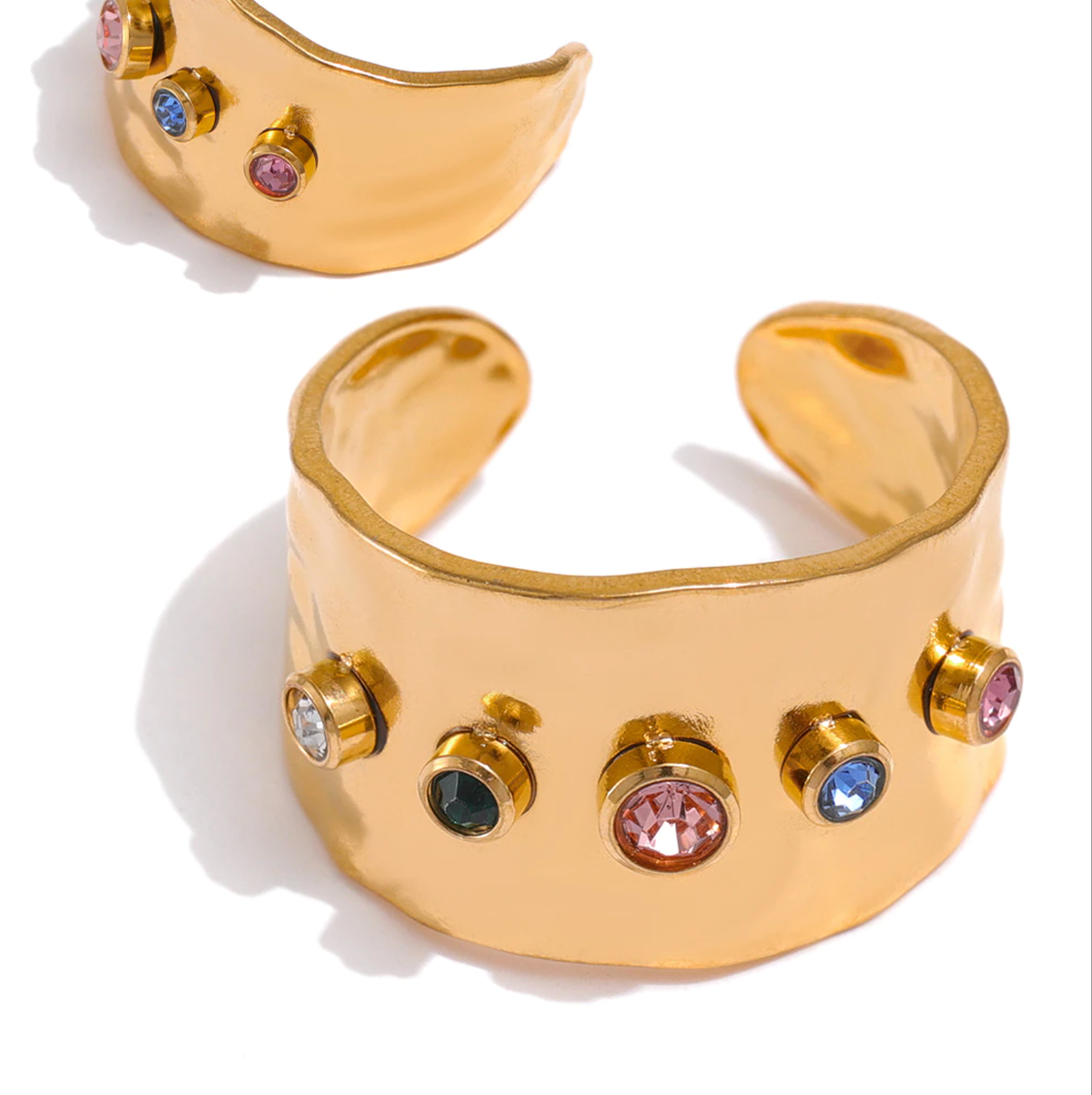 Rainbow Crystal Adjustable Star Ring Fashion Hut Jewelry