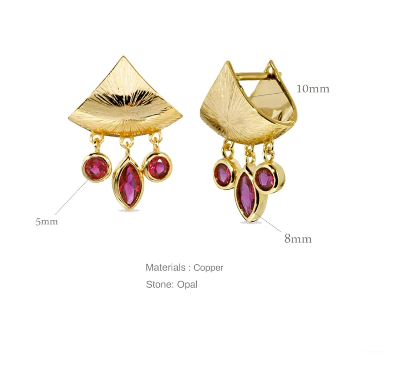 Buy Gold Plated Hoop Statement Earrings Online. – Odette