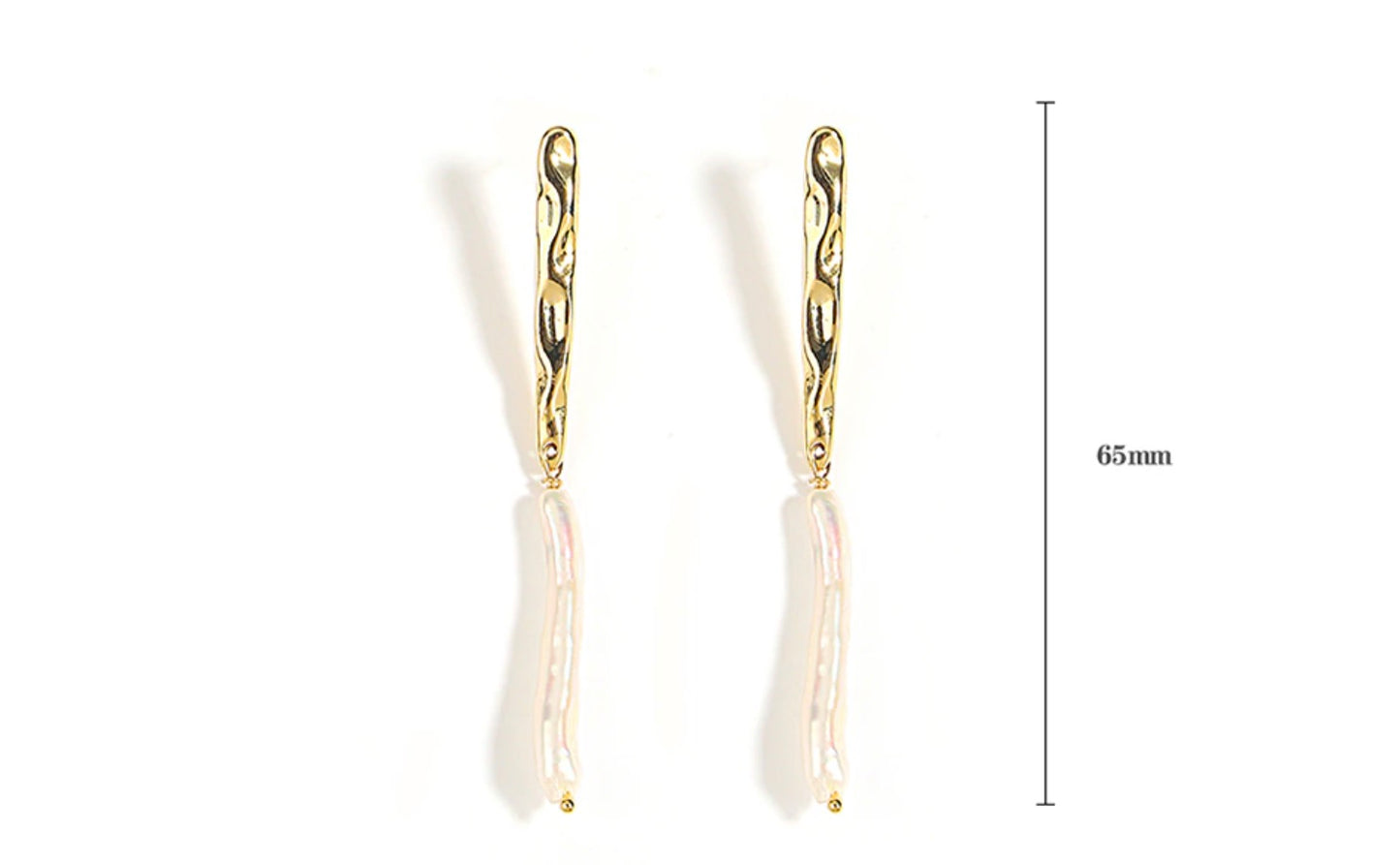 Gold Freshwater Pearl Dangle Earrings