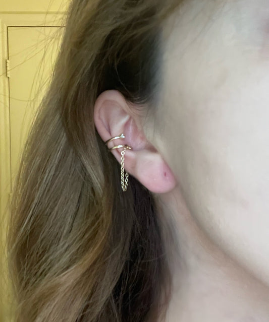 Silver Chain Ear Cuff