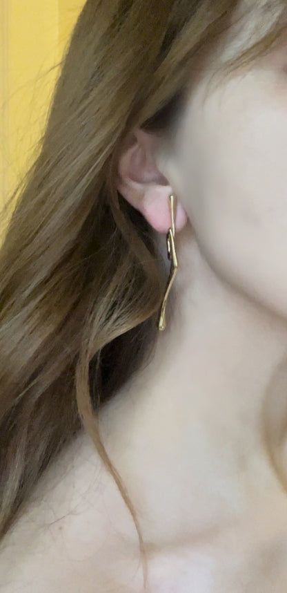 Gold Geometric Drop Earrings