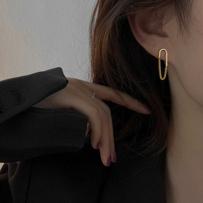 Silver Chain Earrings, Gold Chain Earrings, Minimalist Drop Earrings