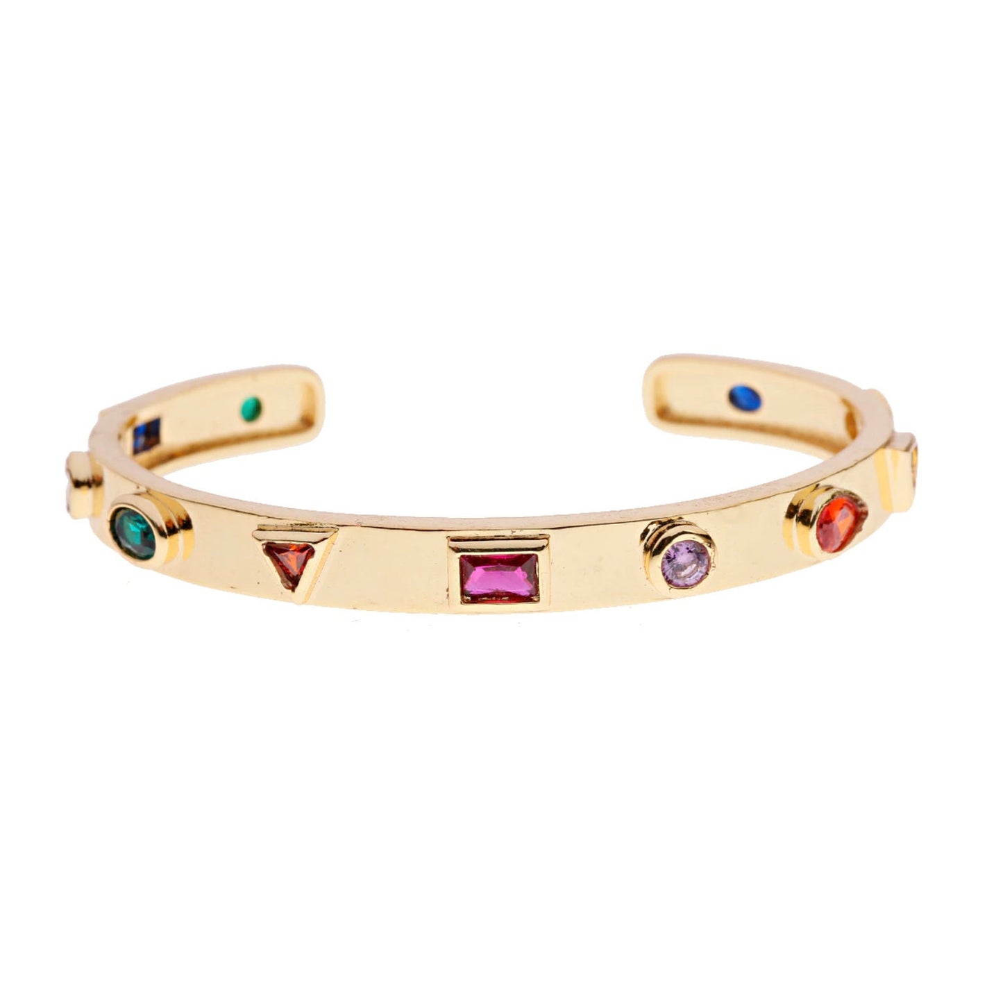 Rainbow Gemstone Gold-plated Bracelet